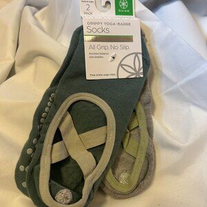 NWT Blue/Grey 2-Pack: Gaiam Grippy Yoga/Barre Socks (Fits Size 5-10)